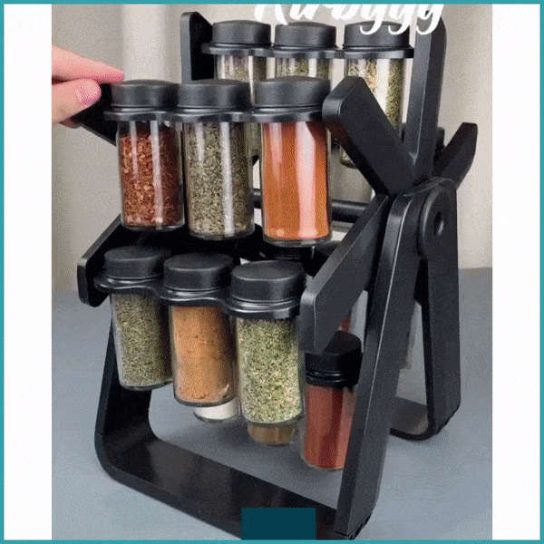 Étagère À Épices Rotative - Rangement De Cuisine - Étagère De Rangement Rotative - 2 Étages